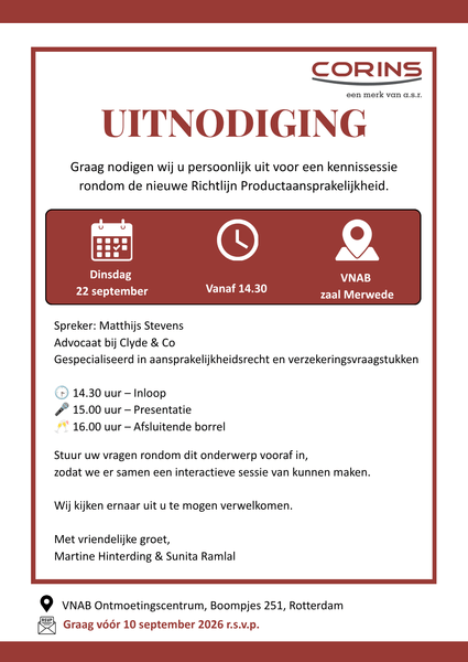 Marktevent Aansprakelijkheid Corins